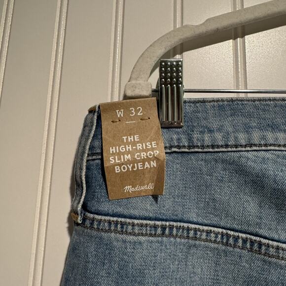 Madewell High Rise Slim Crop Boy Jean NEW Size 32 - Picture 7 of 9